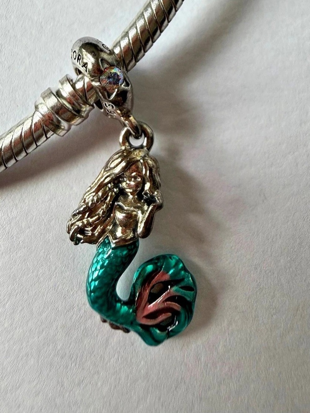PANDORA Disney The Little Mermaid Ariel Dangle Charm Bracelet Silver - Picture 2 of 7